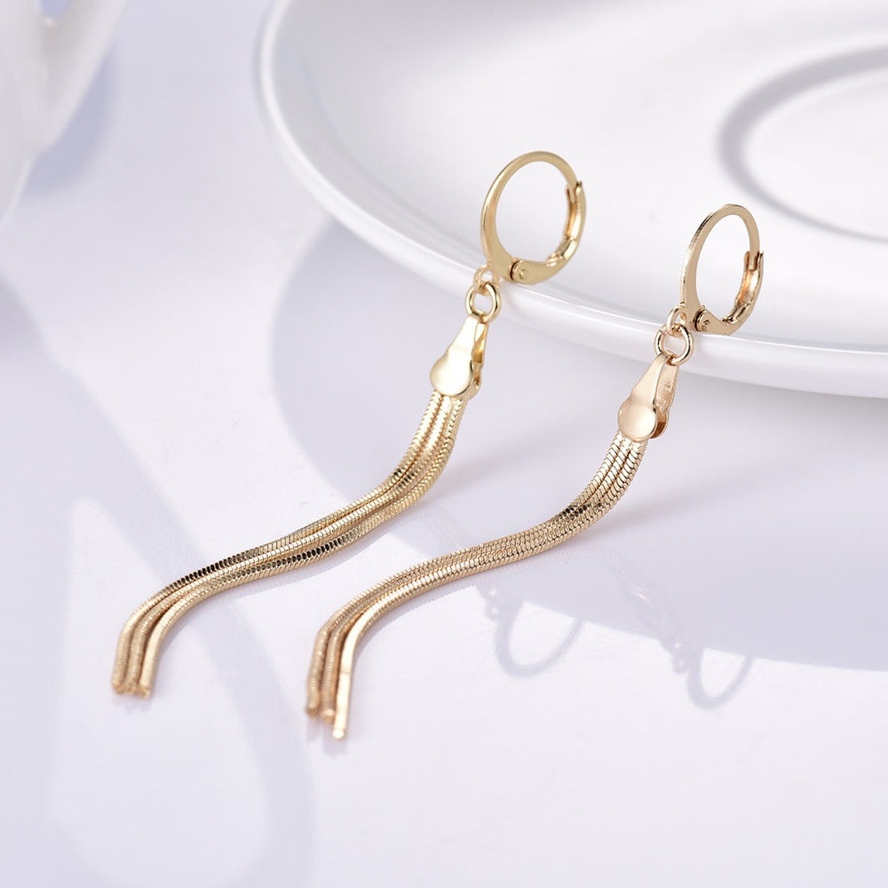 6.8cm Tassel Dangle Yellow Gold Filled